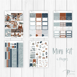 Frozen Lake Weekly Kit - Decorative Planner Stickers for Vertical 7x9 Planners Compatible with Erin Condren EC - Mini Kit