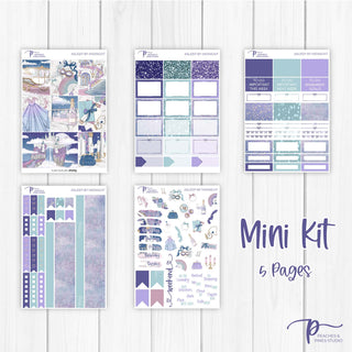 Asleep by Midnight Weekly Kit - Decorative Planner Stickers for Vertical 7x9 Planners Compatible with Erin Condren EC - Mini Kit
