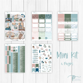 Snowbound Weekly Kit - Decorative Planner Stickers for Vertical 7x9 Planners Compatible with Erin Condren EC - Mini Kit