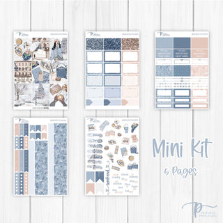 Bisous d'Hiver Weekly Kit - Decorative Planner Stickers for Vertical 7x9 Planners Compatible with Erin Condren EC - Mini Kit