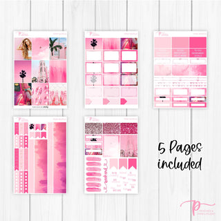 Pink World Photo Weekly Kit - Decorative Planner Stickers for Vertical 7x9 Planners Compatible with Erin Condren EC - Kit