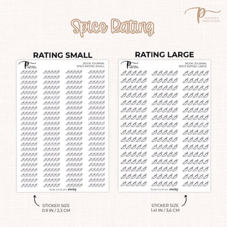 Spice Rating - Reading Journal / Book Journal Stickers