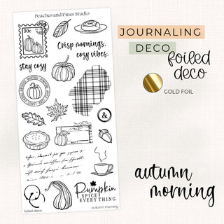 Autumn Morning - Foiled Deco | Journaling Deco Sticker Sheet