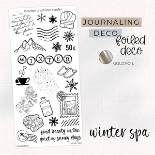 Winter Spa - Foiled Deco | Journaling Deco Sticker Sheet