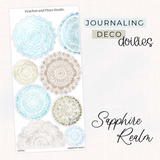 Sapphire Realm - Doilies | Journaling Deco Sticker Sheet