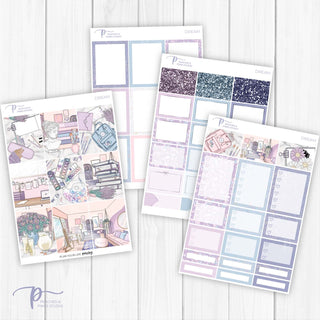 Dream Weekly Kit - Decorative Planner Stickers for Vertical 7x9 Planners Compatible with Erin Condren EC - Pages 1to4