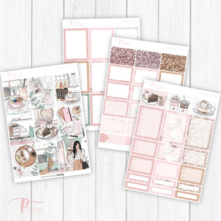 Coffee Shop Weekly Kit - Planner Stickers For Vertical 7x9 Planners Like Erin Condren EC
