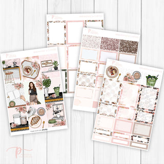 Breakfast & Coffee Weekly Kit - Decorative Planner Stickers for Vertical 7x9 Planners Compatible with Erin Condren EC - Pages 1to4
