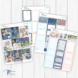 Cheers Weekly Kit - Decorative Planner Stickers for Vertical 7x9 Planners Compatible with Erin Condren EC - Pages 1to4