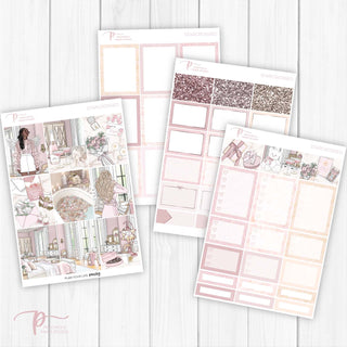 Starcrossed Weekly Kit - Decorative Planner Stickers for Vertical 7x9 Planners Compatible with Erin Condren EC - Pages 1to4
