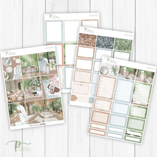 Unwind Weekly Kit - Decorative Planner Stickers for Vertical 7x9 Planners Compatible with Erin Condren EC - Pages 1to4
