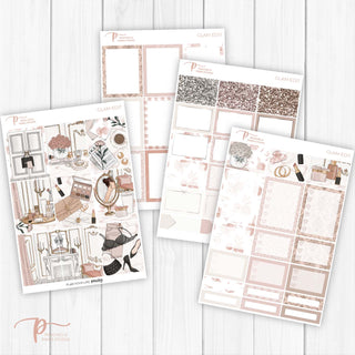 Glam Edit Weekly Kit - Decorative Planner Stickers for Vertical 7x9 Planners Compatible with Erin Condren EC - Pages 1to4