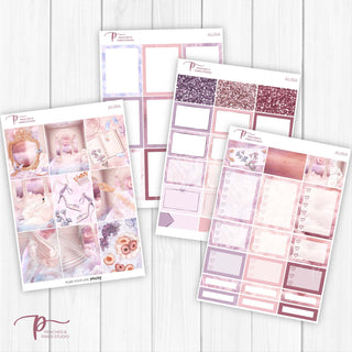 Aura Weekly Kit - Decorative Planner Stickers for Vertical 7x9 Planners Compatible with Erin Condren EC - Pages 1to4