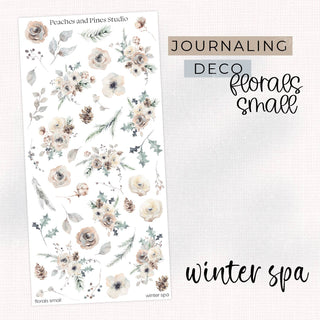 Winter Spa - Florals Small | Journaling Deco Sticker Sheet