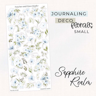 Sapphire Realm - Florals Small | Journaling Deco Sticker Sheet