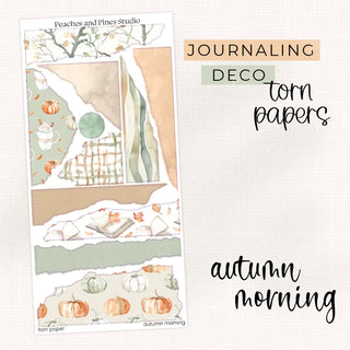 Autumn Morning - Torn Papers | Journaling Deco Sticker Sheet