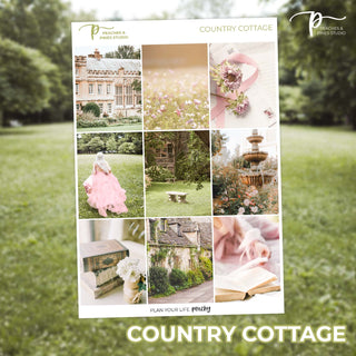 Country Cottage Photo Weekly Kit - Planner Stickers For Vertical 7x9 Planners Like Erin Condren EC
