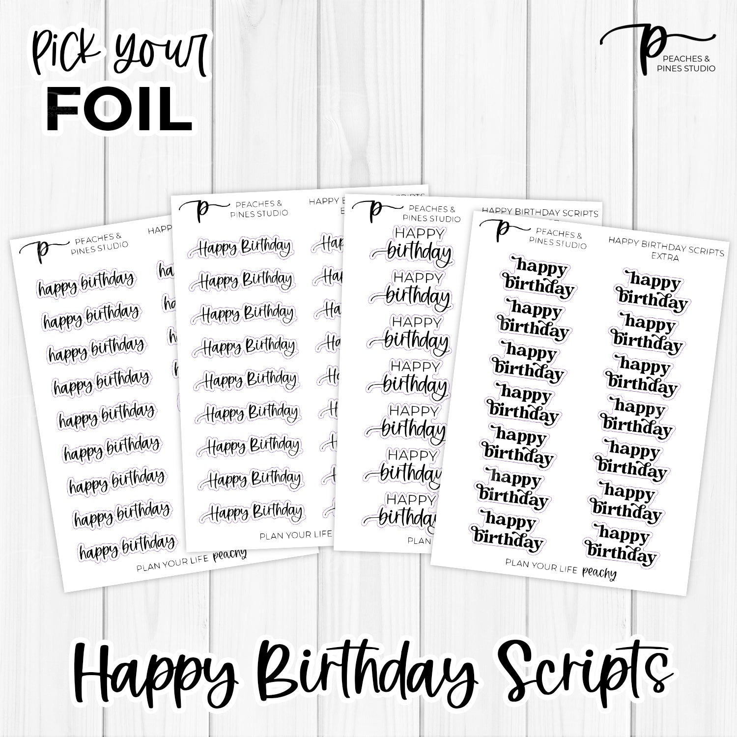 Happy Birthday - Foiled Scripts
