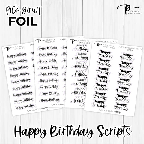 Happy Birthday - Foiled Scripts