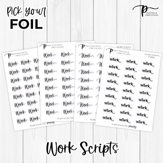 Work Foiled Scripts - Foiled Stickers for Functional Planning - Cover
