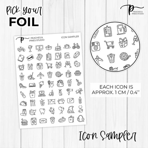 Icon Sampler - Foiled Stickers