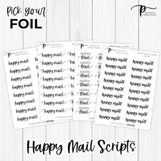 Happy Mail Foiled Scripts - Foiled Stickers for Functional Planning - Cover