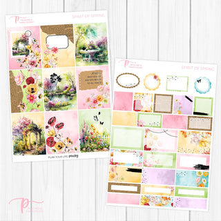 Spirit of Spring Foiled Weekly Kit - Planner Stickers For Vertical 7x9 Planners Like Erin Condren EC