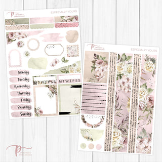 Especially Yours Foiled Weekly Kit - Planner Stickers For Vertical 7x9 Planners Like Erin Condren EC